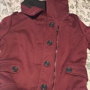Yoki Women's Burgundy Trench Coat